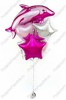 Связка Розовый/голубой дельфин