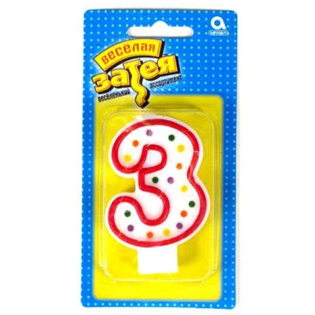 Свеча-цифра "3" 7,6см